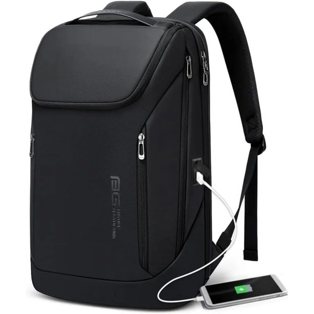 NEW Black Men's Backpack with USB Charging Port